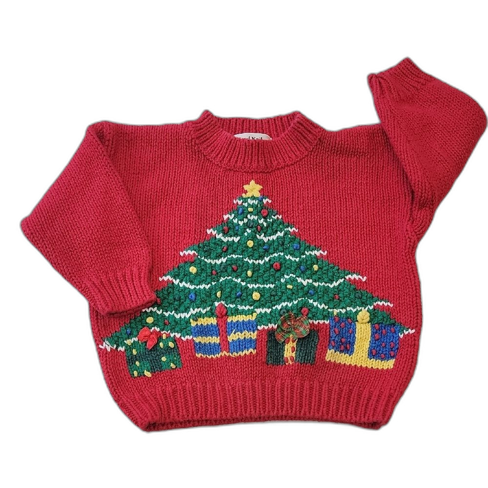 Hand Knit Kids Ramie Christmas Sweater